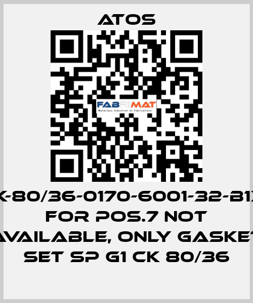 CK-80/36-0170-6001-32-B1X1 for Pos.7 not available, only gasket set SP G1 CK 80/36 Atos