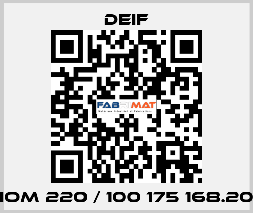 IOM 220 / 100 175 168.20 Deif