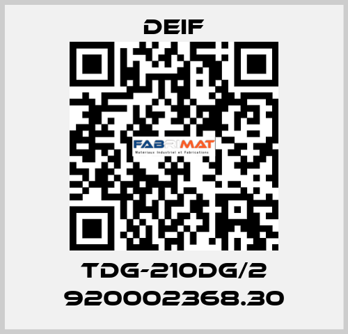 TDG-210DG/2 920002368.30 Deif