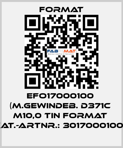 EFO17000100  (M.Gewindeb. D371C  M10,0 TiN FORMAT  Kat.-Artnr.: 3017000100)  Format