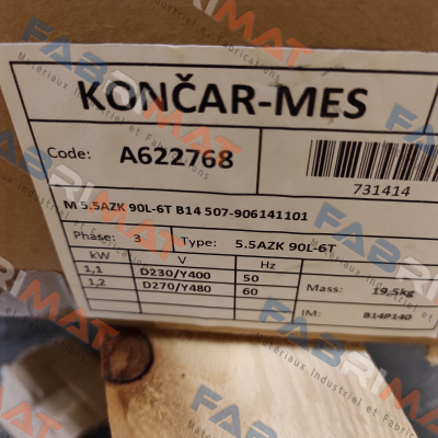 M 5.5AZK 90L-6T B14 Koncar