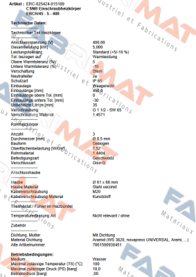 ERCH/45 - 5 - 400 / ERC-025424-015189 Schniewindt