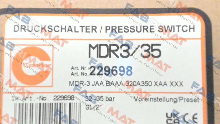 229698 / MDR 3/35 / MDR-3 JAA BAAA 320A350 XAA XXX Condor