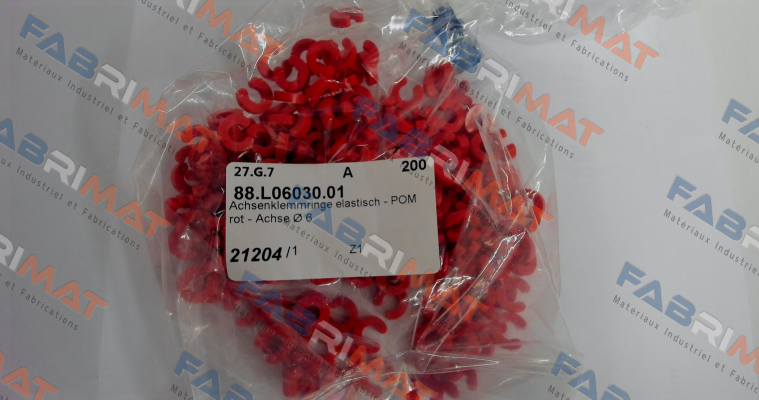 Axle fixing ring elastic - POM red - axle Ø 6 Verpas