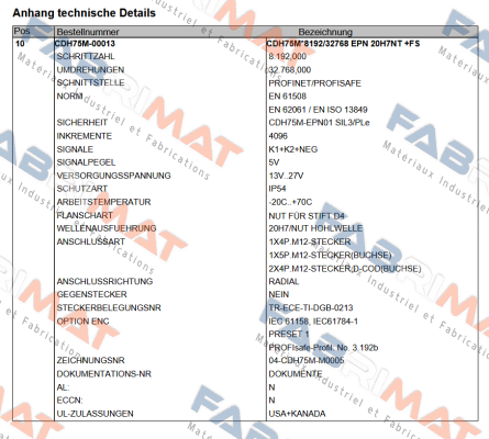 CDH75M-00013 TR Electronic