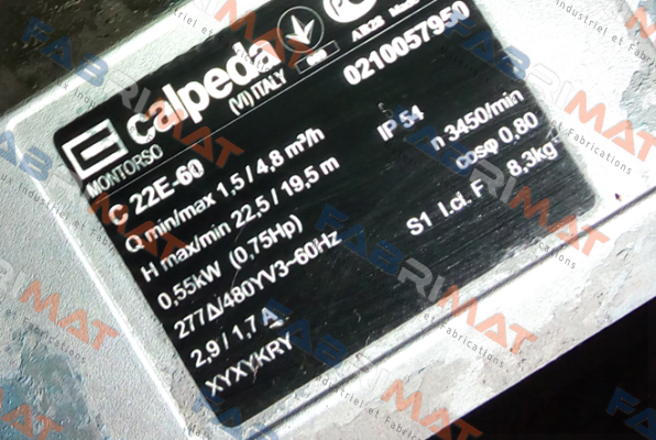 С 22Е-60 XYXYKRY  Calpeda