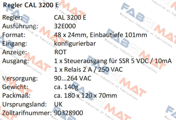 CAL32E000  Cal Controls