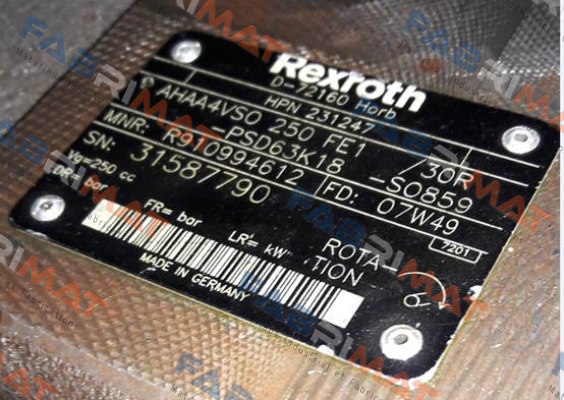 AHAA4VSO 250 FE1/30R-PSD63K18-S0859 not available  Rexroth