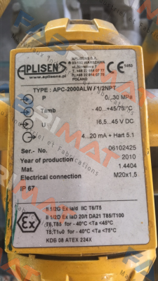 APC-2000ALWExd/0-30Mpa/1/2", NpT  Aplisens