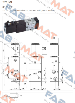 00.015.3 Type 321 ME, 1/8" AZ Pneumatica