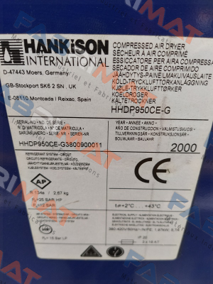 HHDP950CE-G Hankison