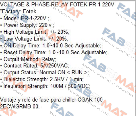 PR-1-220V  Fotek