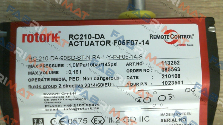 PA-RC-210-DA Rotork