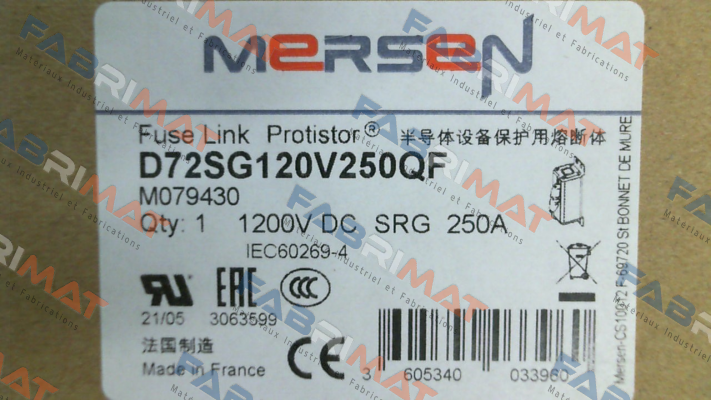 D72SG120V250QF (M079430) Mersen