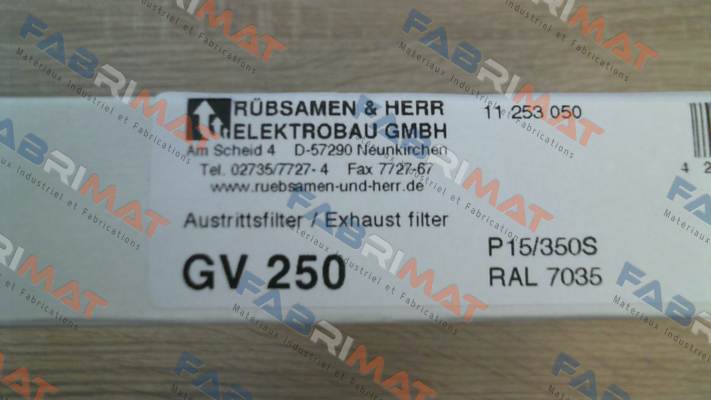 GV 250 Light gray RAL 7035 Rübsamen & Herr