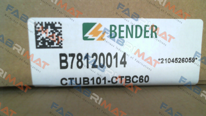 p/n: B78120014, Type: CTUB101-CTBC60 Bender