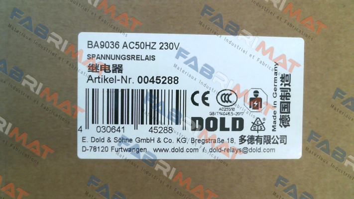 BA9036 AC50HZ 230V Dold