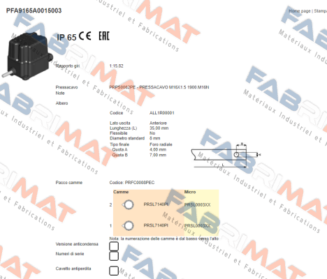 PFA9165A0015003 Ter Tecno Elettrica Ravasi