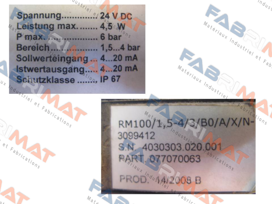 RM100/1,5-4/3/B0/A/X/N-3099412 - Obsolete, replaced by RM100/1,5-4/3/B0/C/3/N 077070132  Specken Drumag