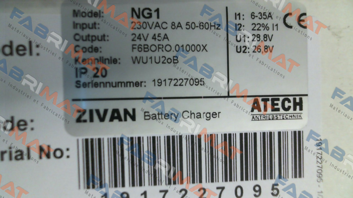 F6BORO.01000X , type  NG1 230/24V 35 A ZIVAN