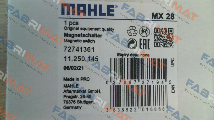 MX 28 (Iskra P/N: 11.250.145) Mahle