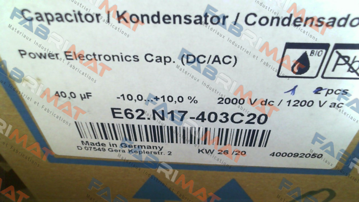 E62.N17-403C20 40μF Electronicon