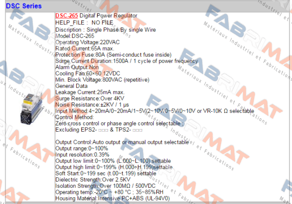 DSC-265 - (AC220V) Fotek