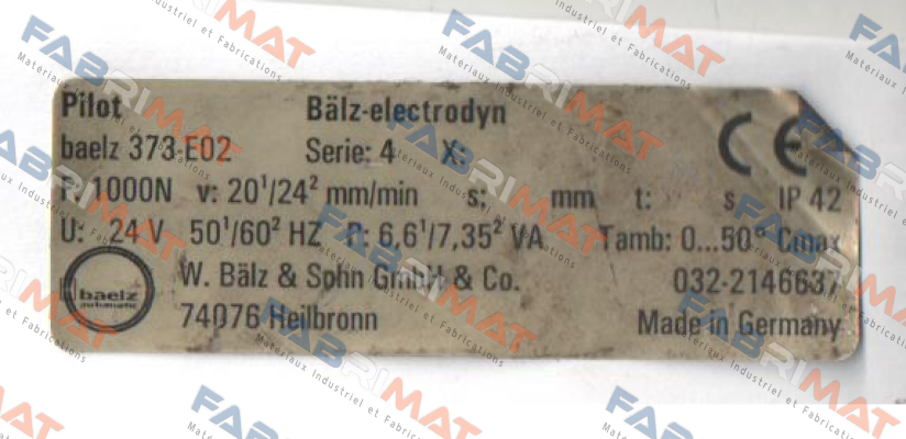 Motor lifting drive for regular operation baelz 373-E07-20-18-S21… Baelz