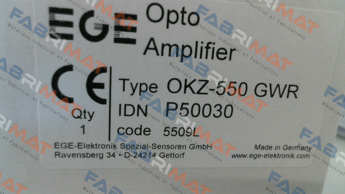 p/n: P50030, Type: OKZ 550 GWR Ege