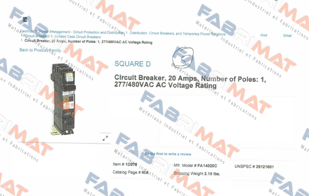 FA14020C  Square D (Schneider Electric)