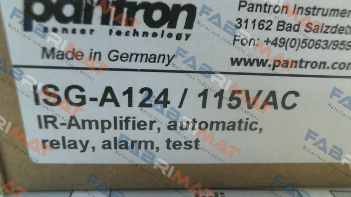 p/n: 9ISG112, Type: ISG-A124/115VAC Pantron