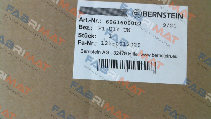 P/N: 6061600002 Type: F1-U1Y UN Bernstein