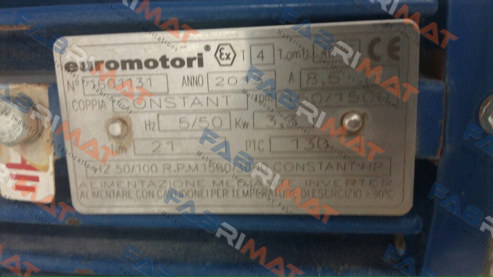 230/400v/3ph/50hz 4p 5.5kw B3/B14 II2GD Ex db IIB T4 Gb  Euromotori