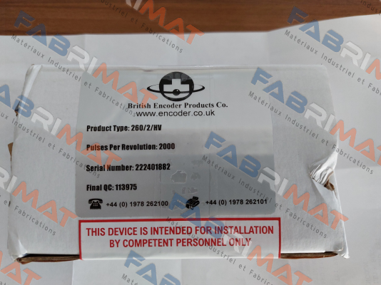 260/2-B08-SF-2000-NC-HV-R-G1-HT-IP50 British Encoder