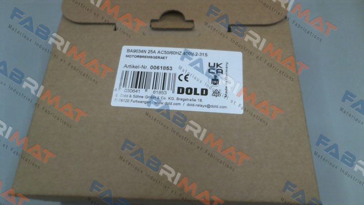 p/n: 0061853, Type: BA9034N 25A AC50/60HZ 400V 2-31S Dold