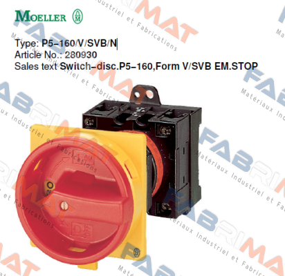 Type: P5-160/V/SVB/N Article No.: 280930  Moeller (Eaton)