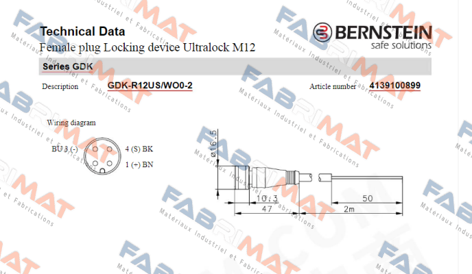 Art.No.4139100899 Type: GDK-R12US/WO0-2 Bernstein