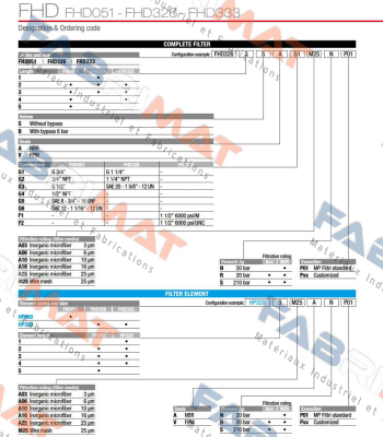 FHD-051-3-B-A-G1-M25-N-P01 MP Filtri