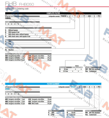 FHB-050-2-B-A-F1-A25-N-P01 MP Filtri