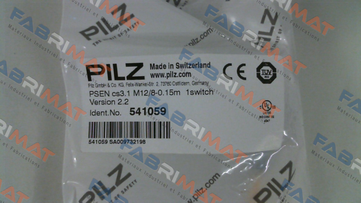 p/n: 541059, Type: PSEN cs3.1 M12/8-0.15m  1switch Pilz