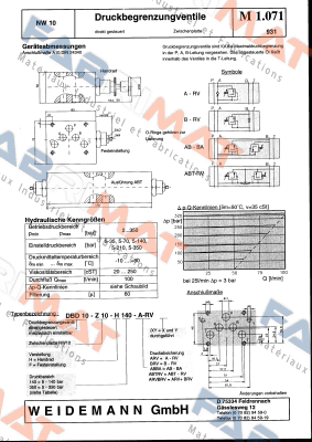 DBD10-Z10-F140-ARV/BRV Weidemann